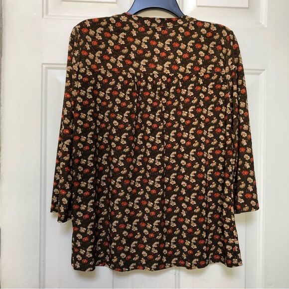 NAPA VALLEY WOMENS TOPS PLUS SIZE 2X PULLON 3 BUTTONS FRONT 3/4 SLEEVES FLORAL - Picture 3 of 8